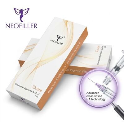 Biocompatible Hyaluronic Acid Dermal Filler in 1ml Syringe Volume with 24 Months Validity for Facial Rejuvenation