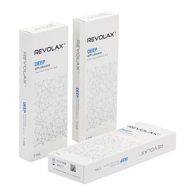 মসৃণ এবং ইলাস্টিক জেলসংগত Revolax Dermal Filler সূক্ষ্ম গভীর Sub-Q ইনজেকশনযোগ্য জেল 2-25°C এ সংরক্ষণ করুন মুখের ভলিউম পুনরুদ্ধারের জন্য আদর্শ