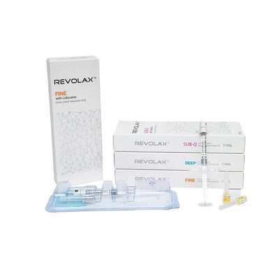 মসৃণ এবং ইলাস্টিক জেলসংগত Revolax Dermal Filler সূক্ষ্ম গভীর Sub-Q ইনজেকশনযোগ্য জেল 2-25°C এ সংরক্ষণ করুন মুখের ভলিউম পুনরুদ্ধারের জন্য আদর্শ
